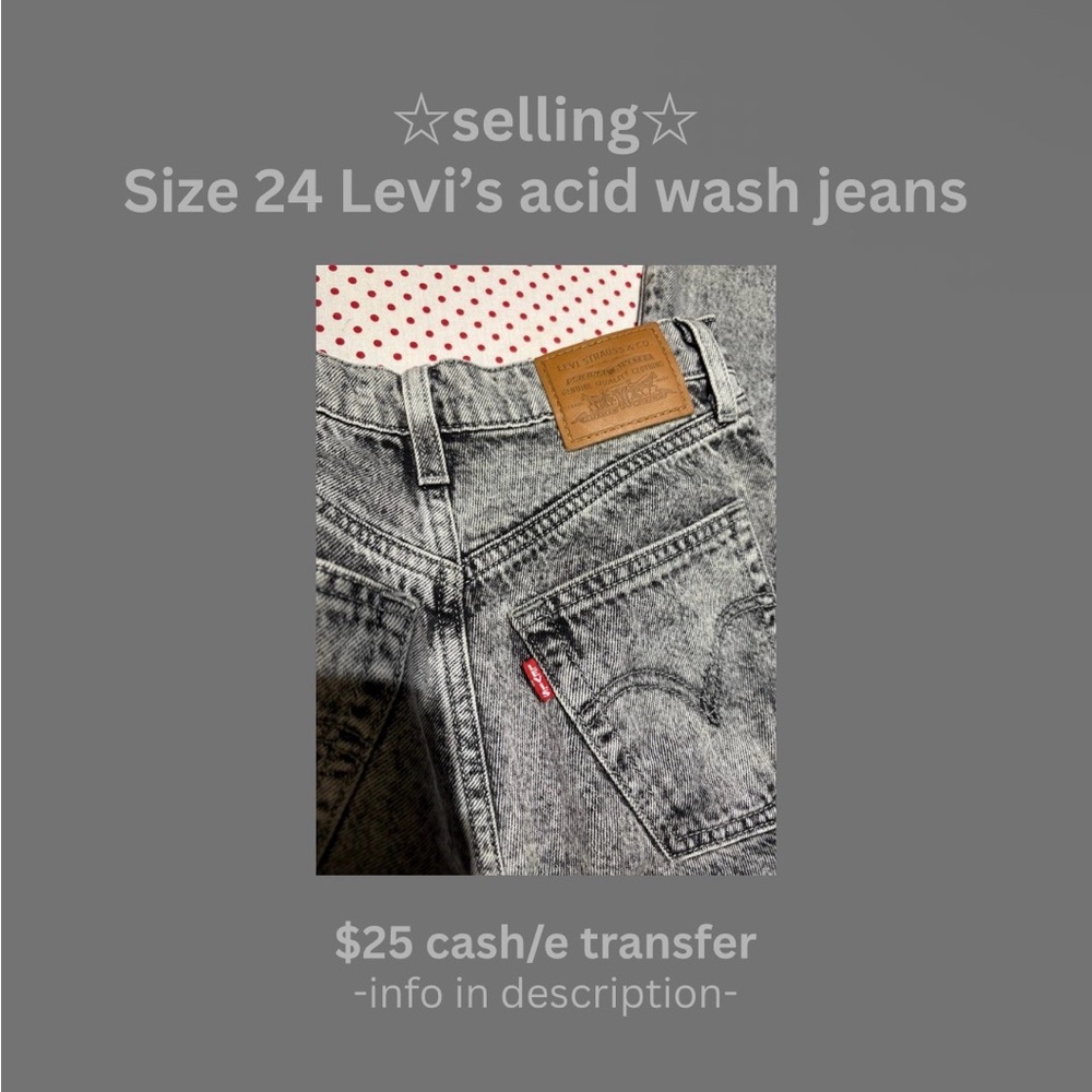 Levi's High Rise Acid Wash Jeans - Gray
